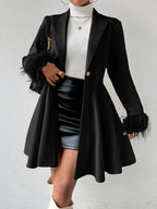 Stéphanie™ | Faux-Fur Cuff Fit-and-Flare Coat