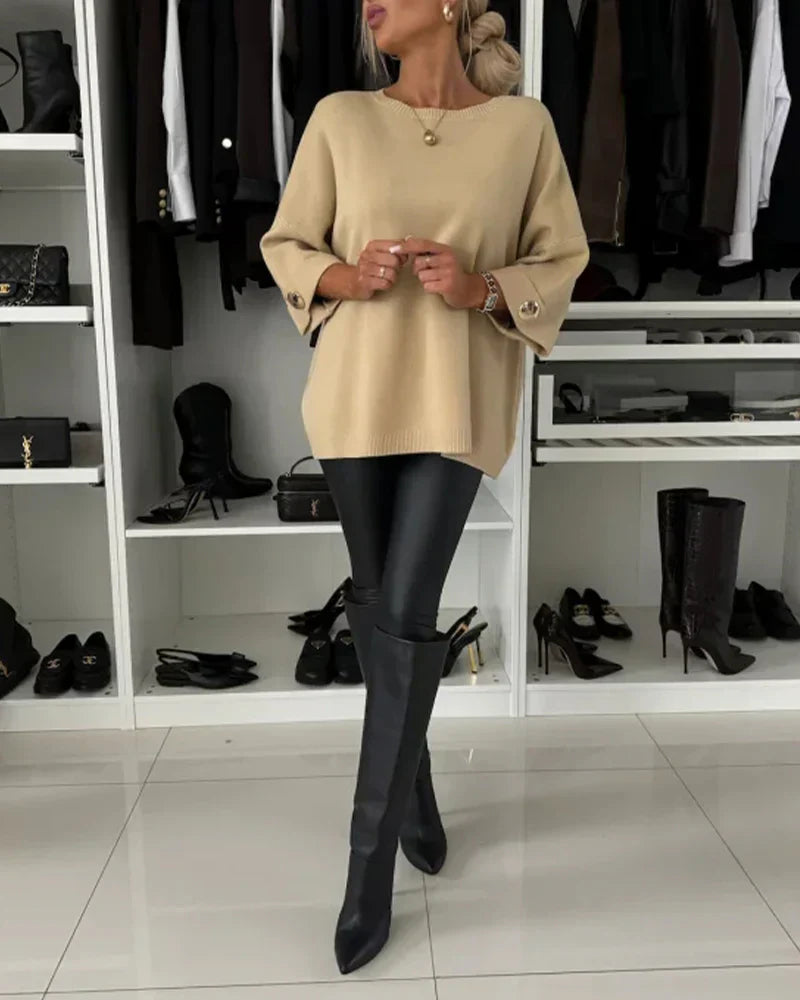 Nessa™ | Button-Up Chic Sweater