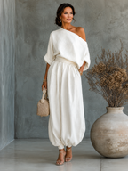 Trisha™ | Luxe Linen One-Shoulder Set