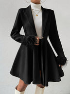 Stéphanie™ | Faux-Fur Cuff Fit-and-Flare Coat