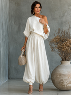 Trisha™ | Luxe Linen One-Shoulder Set