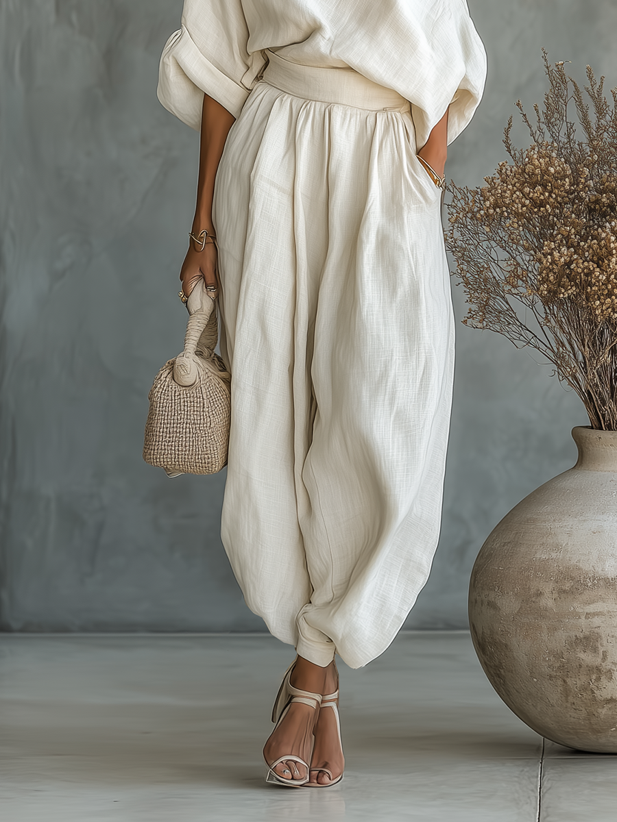 Trisha™ | Luxe Linen One-Shoulder Set
