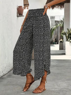 Black and White Elastic Waistband Pants