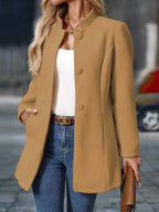 Joliette™ | Stand Collar Single Breasted Tailored Coat