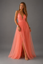 DELACROIX | Coral Light Maxi Dress