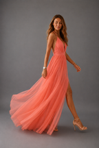 DELACROIX | Coral Light Maxi Dress