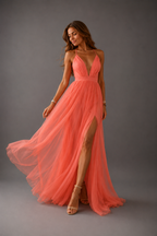 DELACROIX | Coral Light Maxi Dress