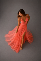 DELACROIX | Coral Light Maxi Dress
