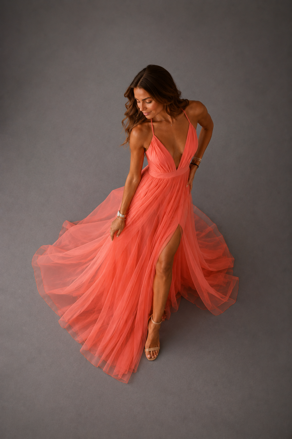 DELACROIX | Coral Light Maxi Dress