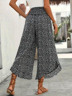 Black and White Elastic Waistband Pants