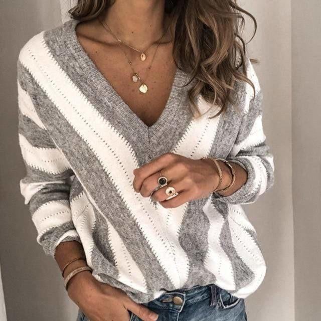 Ilona™ | Elegant and Comfortable Striped Sweater