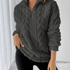 Charline™ | Textured Sherpa Half-Zip Pullover