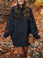 Liana™ | Elegant Cable Knit Sweater